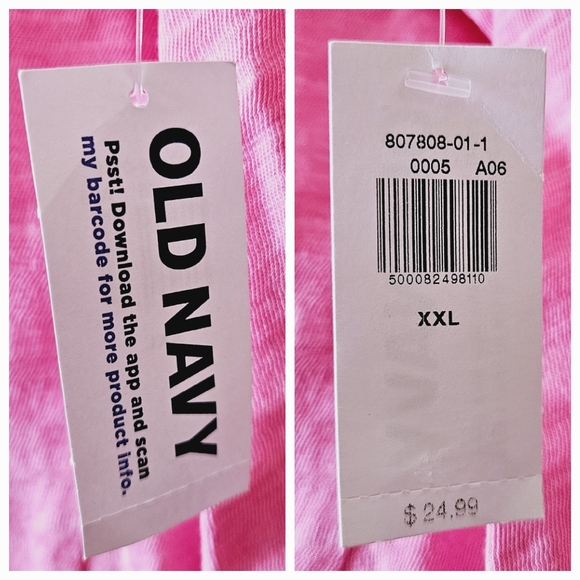 Size XXL Old Navy Hot Pink Short Sleeved V Neck Button Up Front Women's Summer - Picture 4 of 16